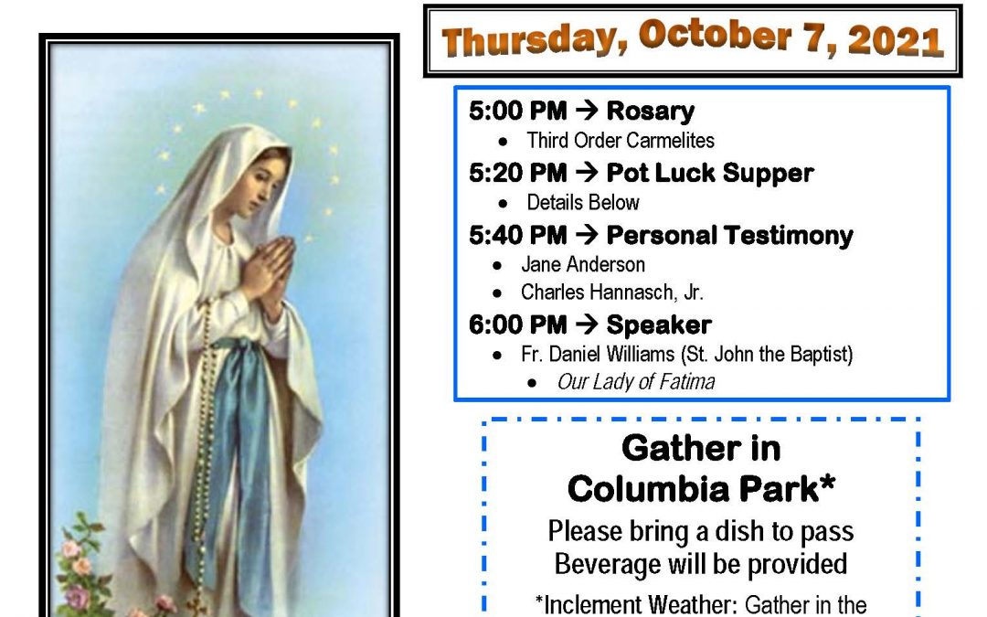 Marshfield Rosary Rally – Thursday October 7th, 2021