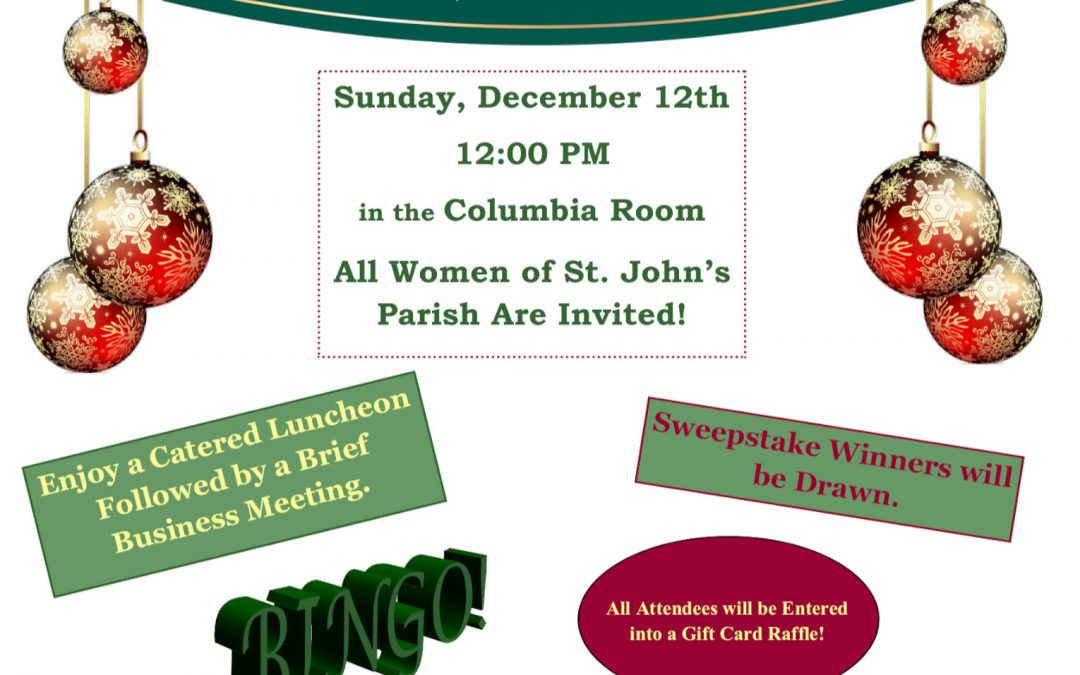 PCCW Christmas Party, 12PM on Sunday, December 12, 2021