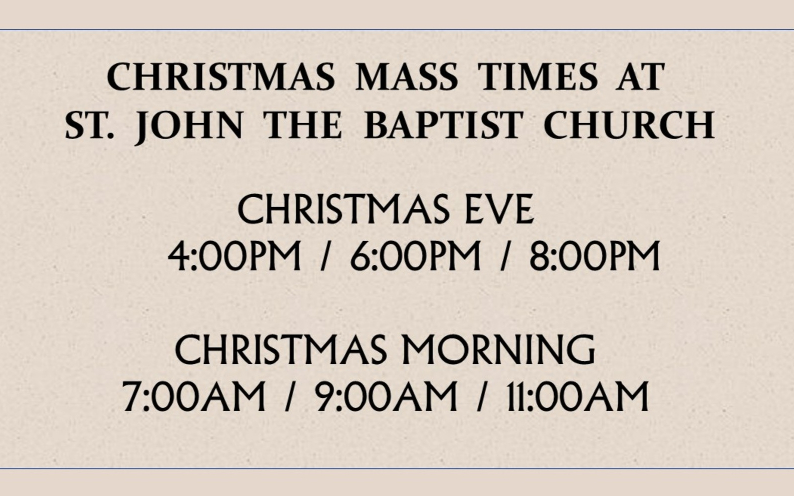 Christmas 2022 Mass Times