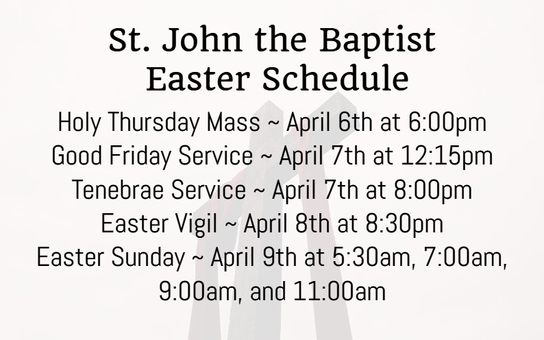 Easter Schedule