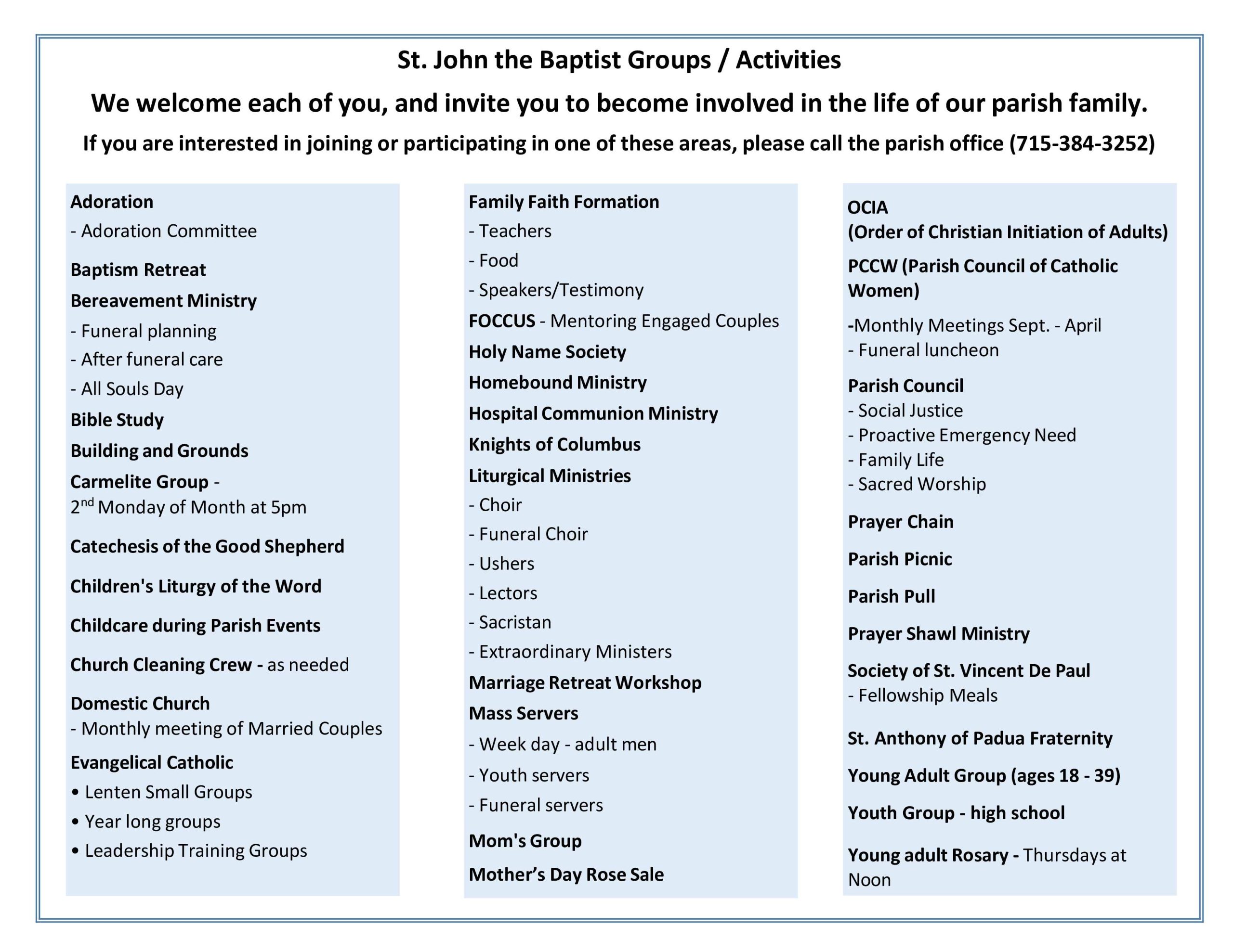 Image of St. Johns Groups and Activities